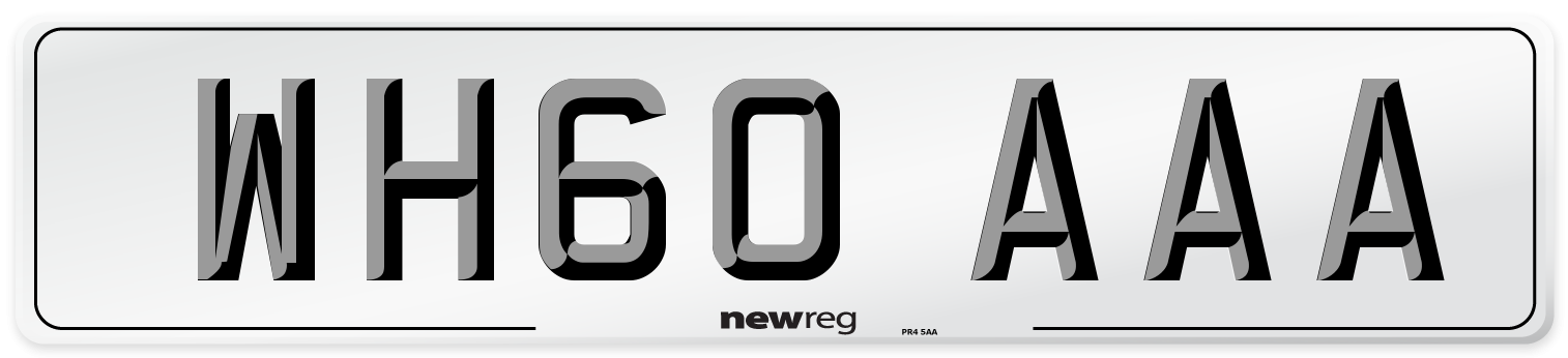 WH60 AAA Number Plate from New Reg